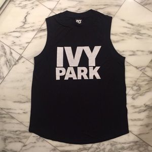 Ivy Park Logo Tank, Black, Size Small